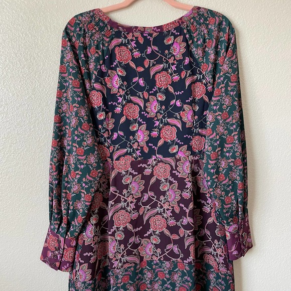 Cabi Dress Womens Size Medium Red Purple Festive 3675 Maxi Floral Mixed Print - Picture 9 of 13